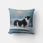 冬縁ど雪犬ペットにコリー クッション (正面)