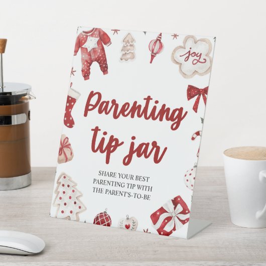 冬育児チップジャーアドバイスサインベビーシャワー 台座サイン (インサイチュ)