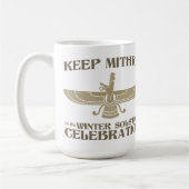 冬至のお祝いのMithraを保って下さい コーヒーマグカップ (左)