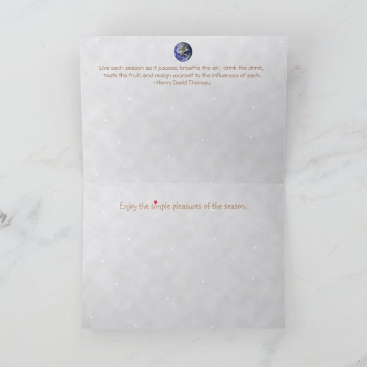 冬至のご挨拶:自然からのメッセージ カード (内部)