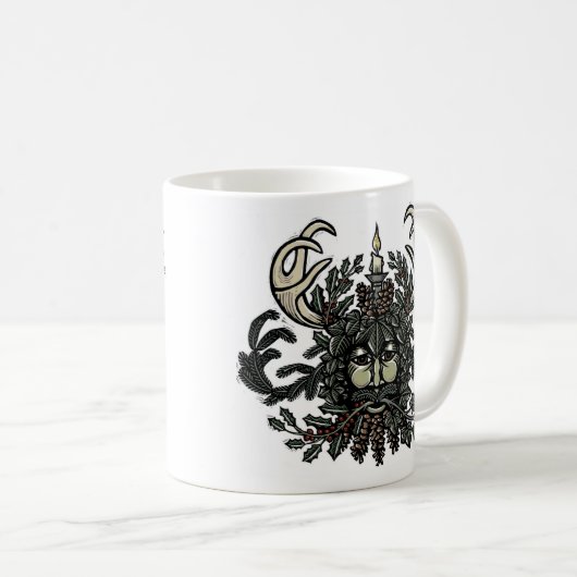 冬至のグリーンマンのマグ コーヒーマグカップ (正面右)