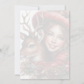 冬至のホリィガールと鹿のホリデー・フォレスト 招待状 (裏面)