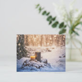 冬至のユールキャンドル - 雪の中 シーズンポストカード (スタンド正面)