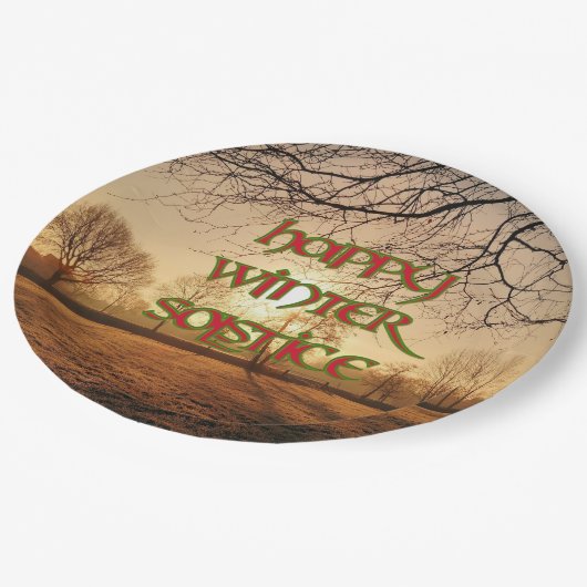 冬至の冬の日曜日の紙皿 ペーパープレート (アングル)