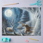 冬至の月が照らす森 薄葉紙 (クラフト)