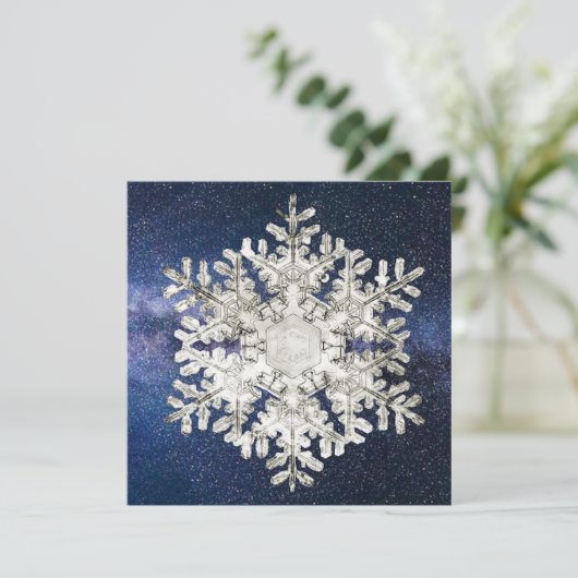 冬至の雪の結晶幾何学模様 シーズンカード (スタンド正面)