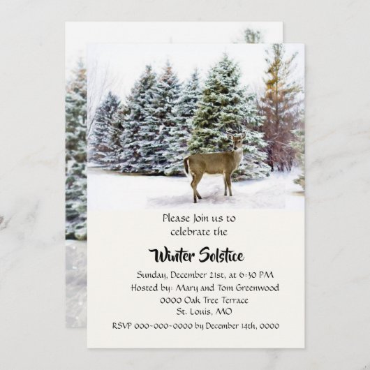 冬至ディナー招待状 招待状 (正面/裏面)