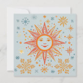 冬至フォークアートサンホリデーグリーティングカード カード (正面)