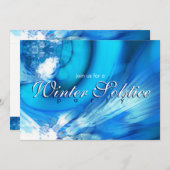 冬至ブルー抽象芸術招待状 招待状 (正面/裏面)