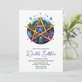 冬至ホリーユール(キリスト降誕祭)星形五角形 異教の 招待状 (スタンド正面)