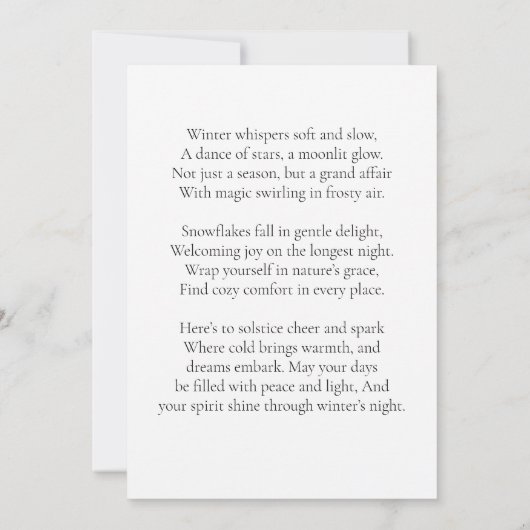 冬至詩byグレースAIロボットフラットカード (裏面)