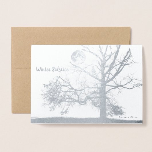 冬至: 見通しの公園休日 箔カード (封筒付き正面)