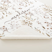 冬茶色モノグラムの乾燥フローラ植物学 シェルパブランケット (3/4)