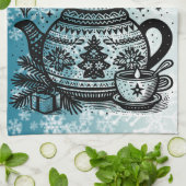 冬茶釜 キッチンタオル (折り畳み)