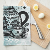 冬茶釜 キッチンタオル (四つ折り)