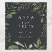 冬草地 |グリーンボタニカル結婚ズ ワインラベル (シングルラベル)