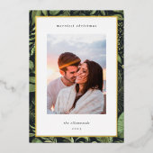 冬草地 |ボタニカルクリスマスフォト 箔シーズンカード (正面)