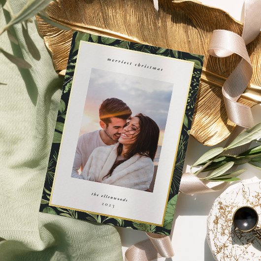 冬草地 |ボタニカルクリスマスフォト 箔シーズンカード