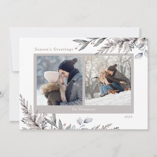 冬葉のと海苔の水色2枚の写真 シーズンカード (正面)