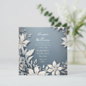 冬葉の白と青の結婚式招待状 (スタンド正面)