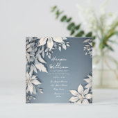 冬葉の白と青の結婚式招待状 (スタンド正面)