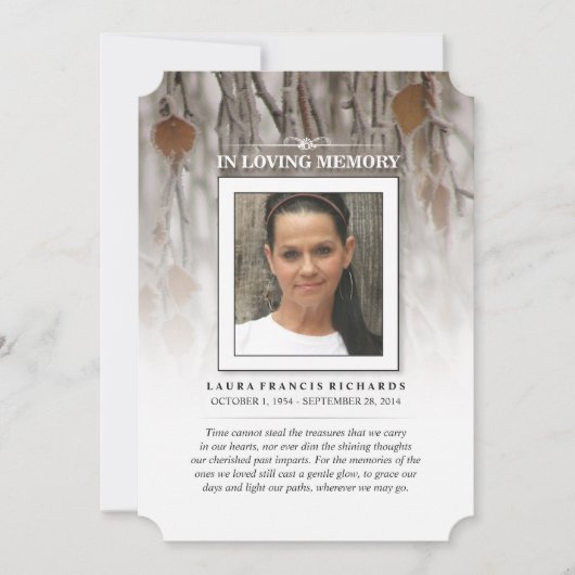 冬葉の – メモリアル&おそらく詩 招待状 (正面)