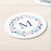 冬葉モノグラム紙コースター ラウンドペーパーコースター (アングル)