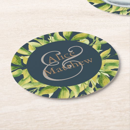 冬葉丸パーソナライズされた紙コースター ラウンドペーパーコースター (アングル)