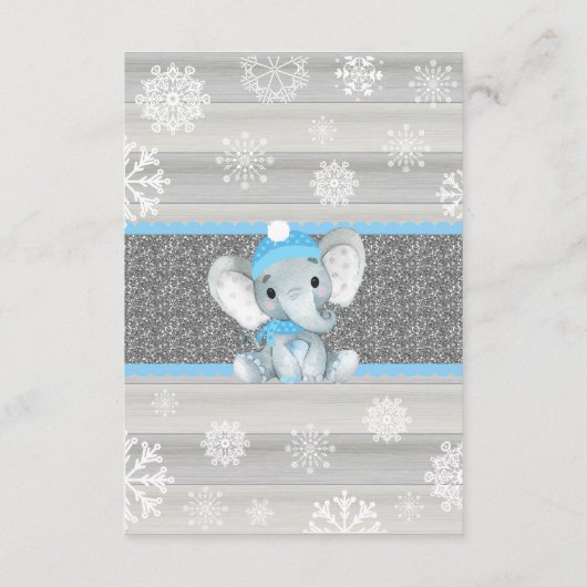冬象ブルーボーイサンキューカード、素朴 エンクロージャーカード (裏面)