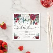 冬赤と白花ブライダルシャワー スタンダードカクテルナプキン (インサイチュ)