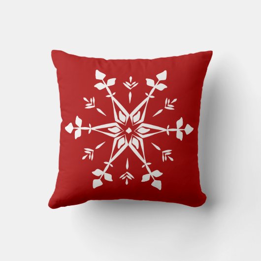 冬赤と白雪 クッション (裏面)