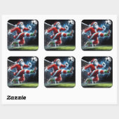 冬蹴のサンタ・ア・サッカーボール スクエアシール (シート)