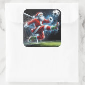 冬蹴のサンタ・ア・サッカーボール スクエアシール (バッグ)