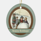 冬遊のヴィンテージ セラミックオーナメント (左)