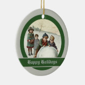 冬遊のヴィンテージ セラミックオーナメント (右)