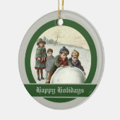 冬遊のヴィンテージ セラミックオーナメント (左)