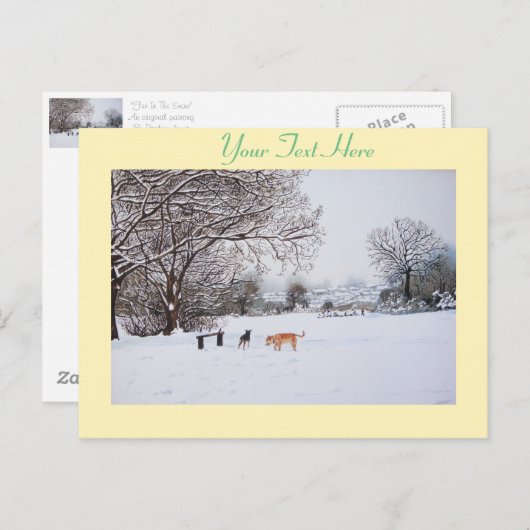 冬遊の雪景絵画色 ポストカード (正面/裏面)