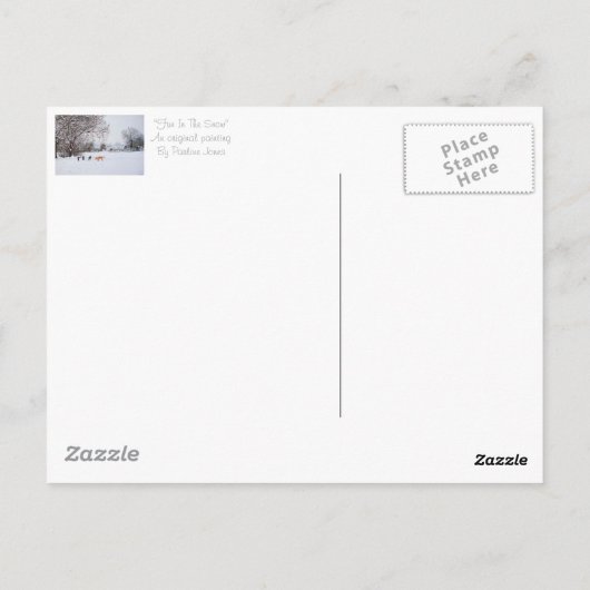 冬遊の雪景絵画色 ポストカード (裏面)