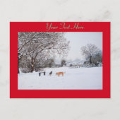 冬遊の雪景絵画色 ポストカード (正面)