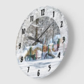 冬遊園地 ラージ壁時計 (傾斜)