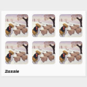 冬運の羊への干し草 スクエアシール (シート)