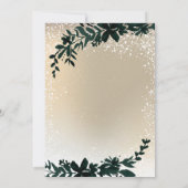 冬金ゴールドタイポグラフィリーフ雪ブライダルシャワー 招待状 (裏面)