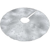 冬銀の雪片を持つ銀 ブラッシュドポリエステルツリースカート (アングル)