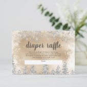 冬銀雪松金ゴールドおむつラッフルベビー エンクロージャーカード (スタンド正面)