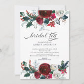 冬開花フローラブライダルシャワーブライダル茶 招待状 (正面)