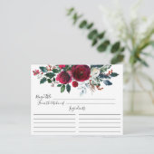 冬開花フローラブライダルシャワーレシピカード ポストカード (スタンド正面)