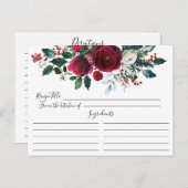 冬開花フローラブライダルシャワーレシピカード ポストカード (正面/裏面)