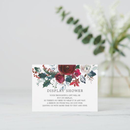 冬開花フローラブライダルシャワー表示シャワー エンクロージャーカード (スタンド正面)