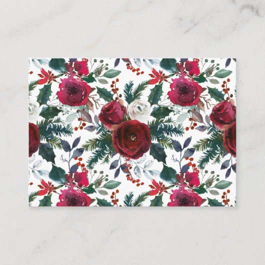 冬開花フローラブライダルシャワー表示シャワー エンクロージャーカード (裏面)