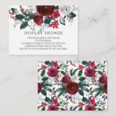 冬開花フローラブライダルシャワー表示シャワー エンクロージャーカード (正面/裏面)